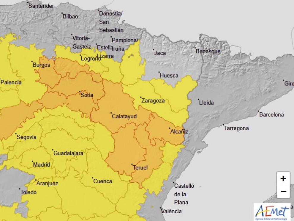 Image 2 of article Aviso naranja por lluvias y tormentas en la provincia de Teruel y por tormentas en Ibérica zaragozana