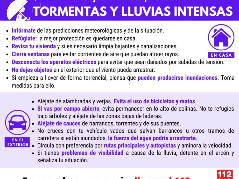 Consejos de autoprotección ante tormentas y lluvias intensas