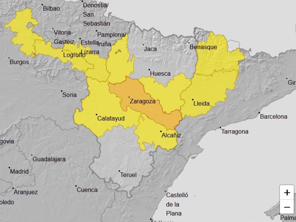 Aviso naranja por temperaturas máximas en Ribera del Ebro