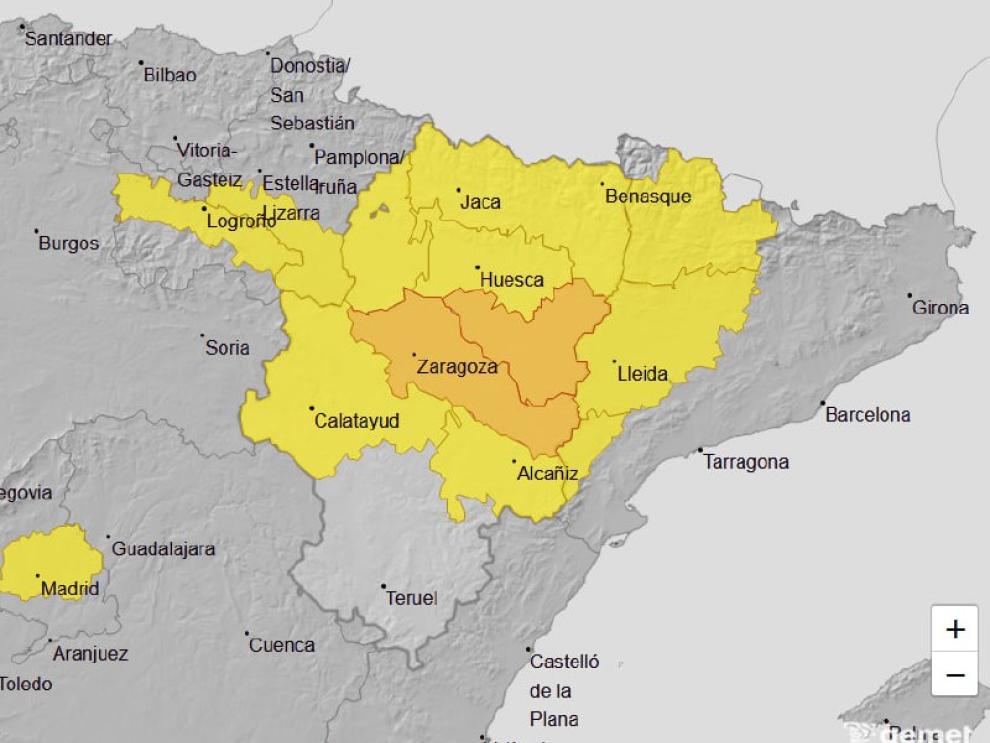 Image 1 of article Aviso naranja por temperaturas máximas en Huesca Sur y Ribera del Ebro para este jueves