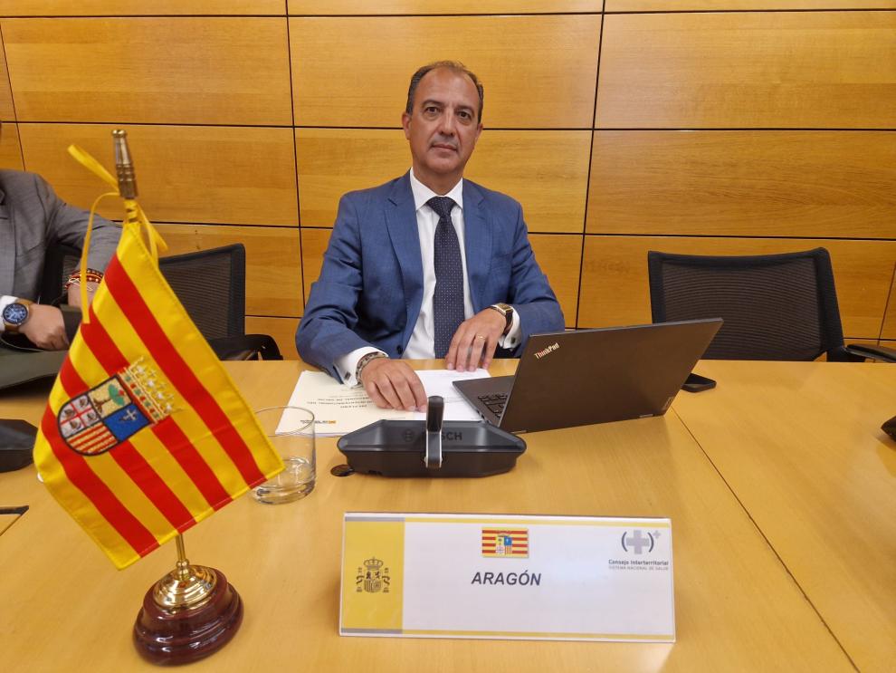 El consejero de Sanidad del Gobierno de Aragón, José Luis Bancalero Flores, en el pleno del Consejo Interterritorial del Sistema Nacional de Salud