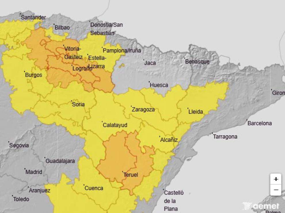 Image 1 of article Aviso naranja por lluvias hoy jueves en Albarracín y Jiloca y Gúdar y Maestrazgo