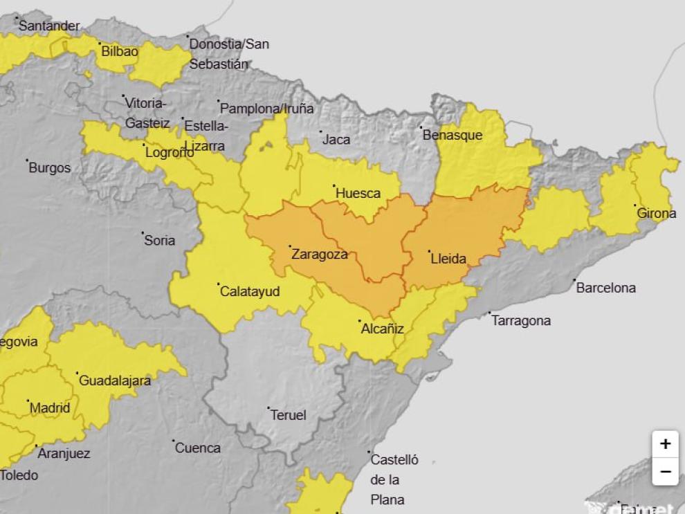 Imagen del artículo Aviso naranja por temperaturas máximas en Sur de Huesca y Ribera del Ebro