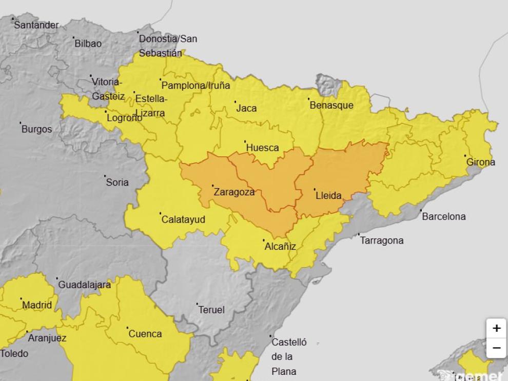 Image 2 of article Aviso naranja en Huesca Sur y Ribera del Ebro por temperaturas máximas este sábado