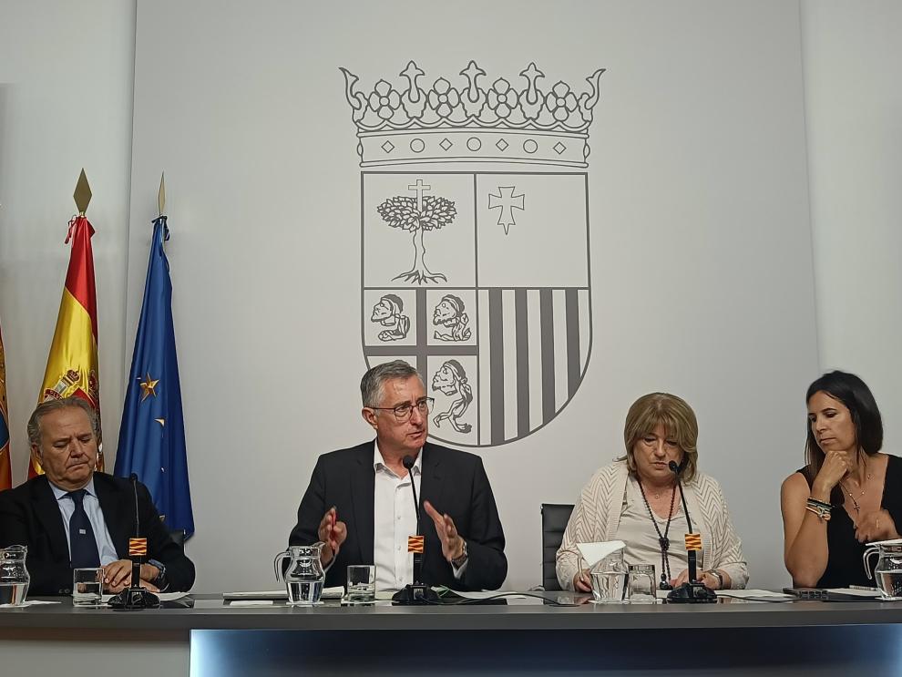 Moncada, Blasco, Hernández y García, en la rueda de prensa de presentación del plan.