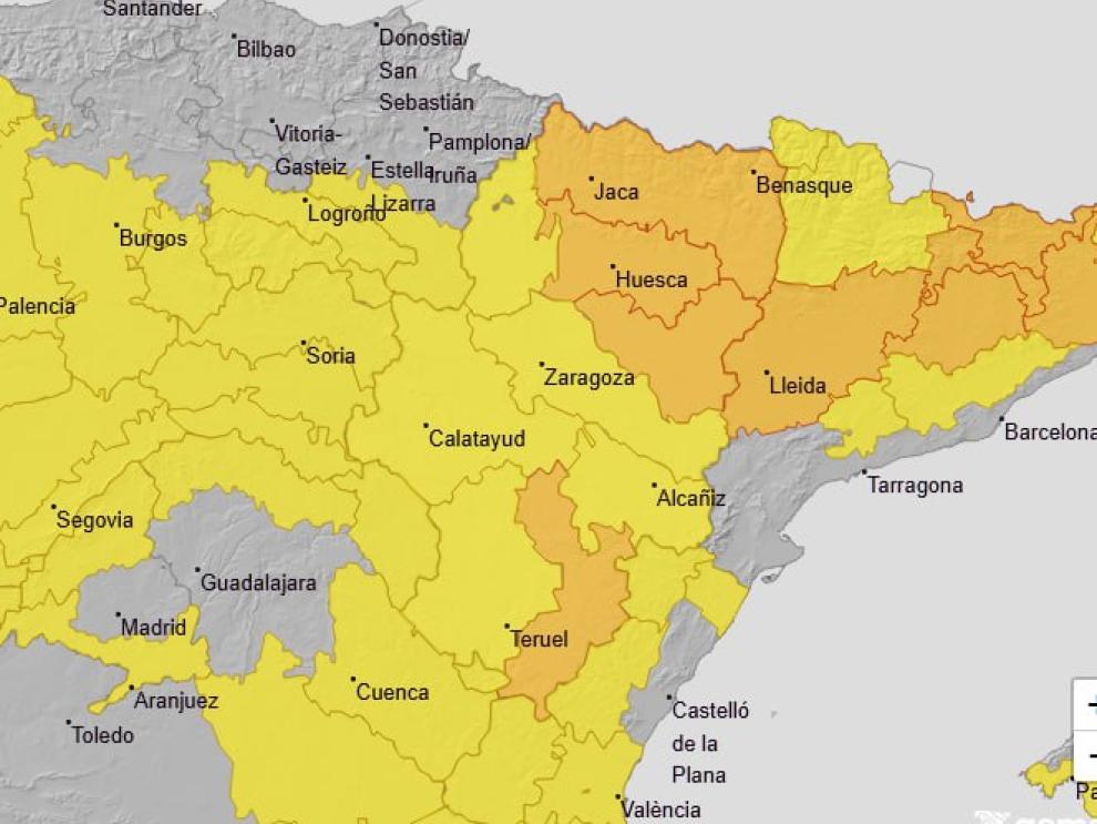 Imagen del artículo Aviso naranja por lluvias en la provincia de Huesca y en las comarcas de Gúdar-Javalambre y Maestrazgo