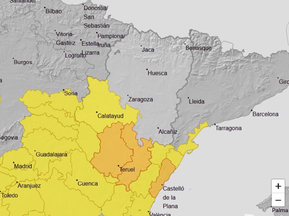 Imagen del artículo Aviso naranja por lluvias y tormentas en Gúdar y Maestrazgo y Albarracín y Jiloca
