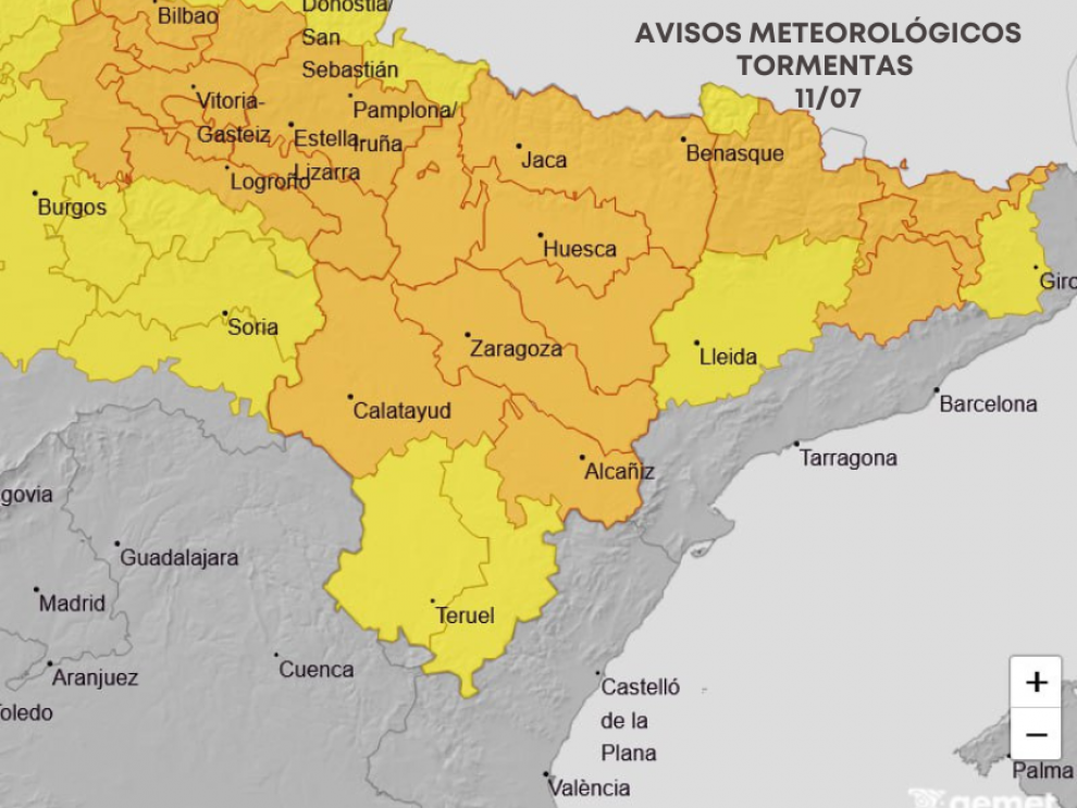 Image 1 of article Ampliado a nivel naranja los avisos por lluvias y tormentas en el Pirineo oscense