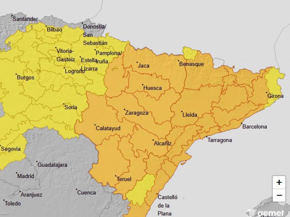 Ampliado el aviso naranja por lluvias y tormentas a Cinco Villas