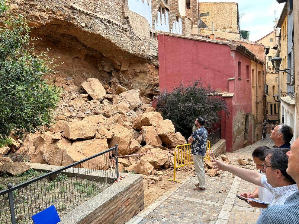 Visita de los técnicos de Patrimonio Cultural a las 'Casas Colgadas' de Tarazona.