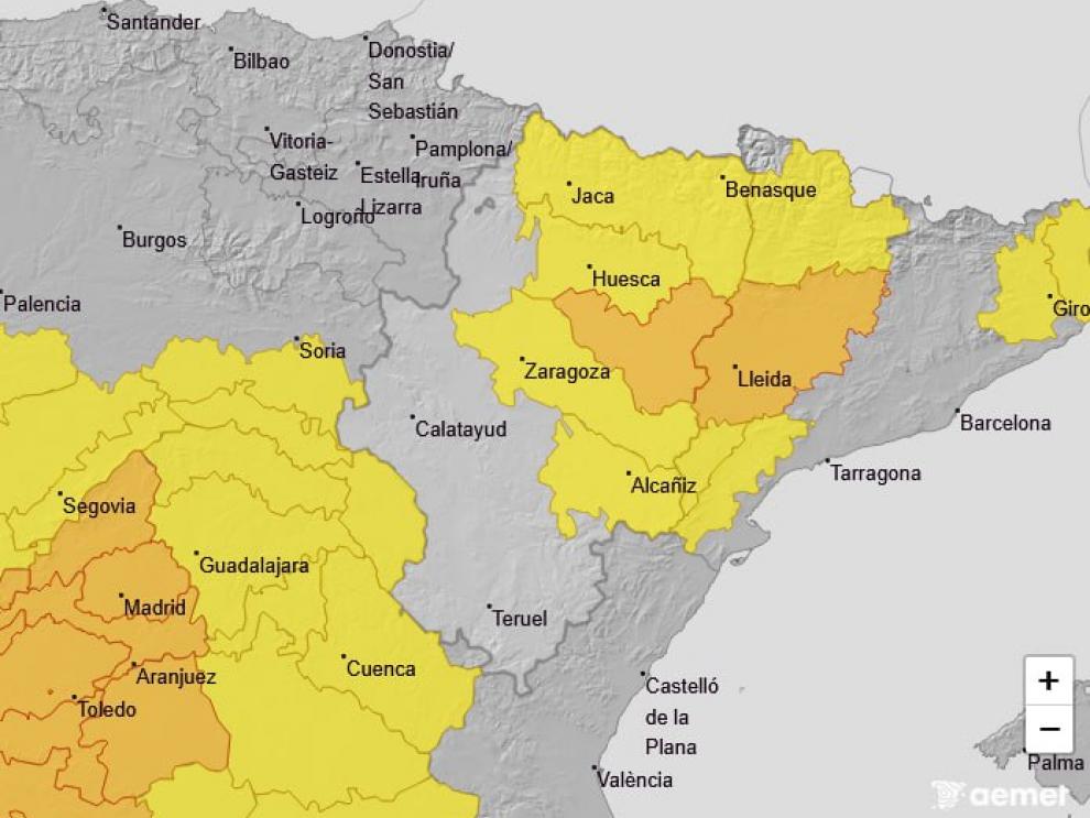 Imagen del artículo Aviso naranja por temperaturas máximas en Huesca Sur este martes