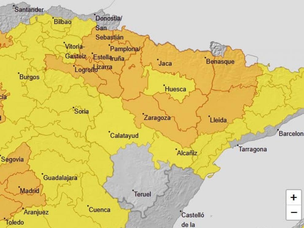 Ampliado a Cinco Villas el aviso naranja por temperaturas máximas para mañana, 10 de agosto