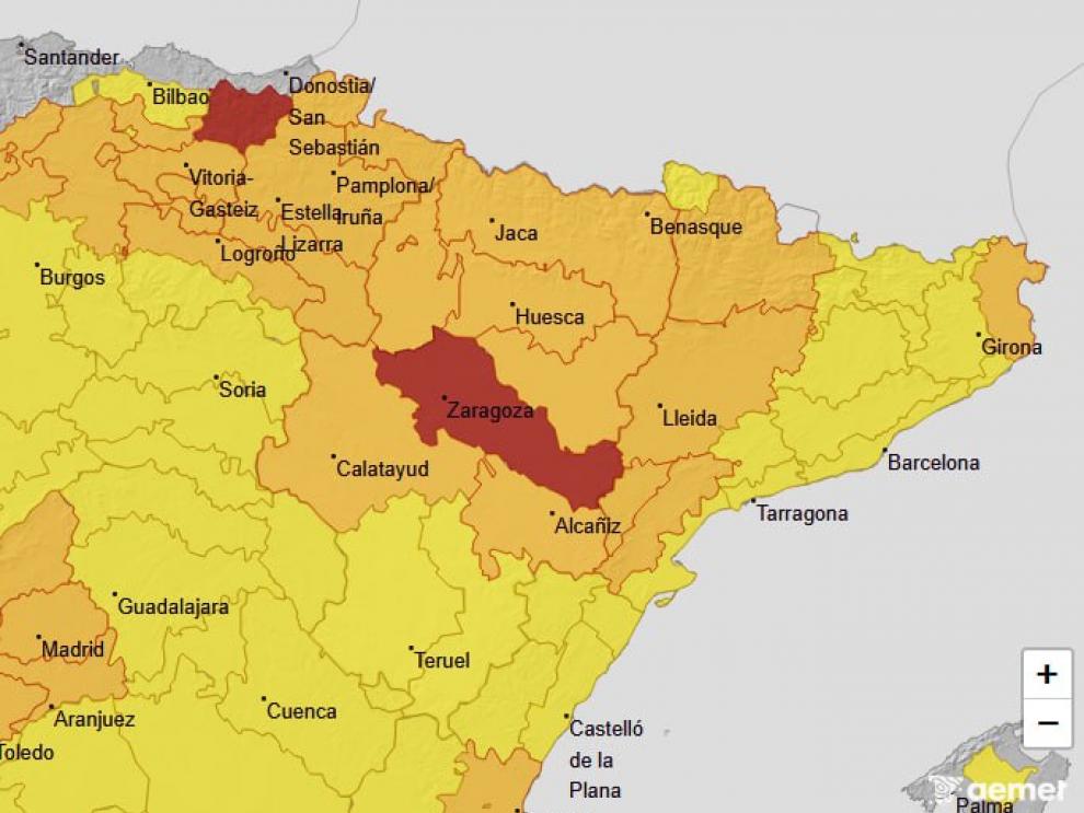 Avisos por temperaturas máximas en Aragón (11/08)