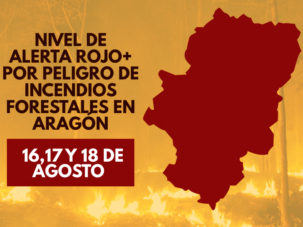 Nivel rojo + en toda la Comunidad los días 16, 17 y 18 de agosto