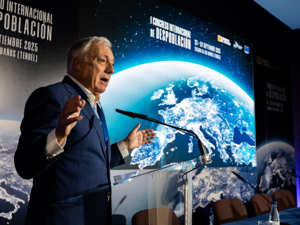 Octavio López, durante la inauguración del primer Congreso de Despoblación.