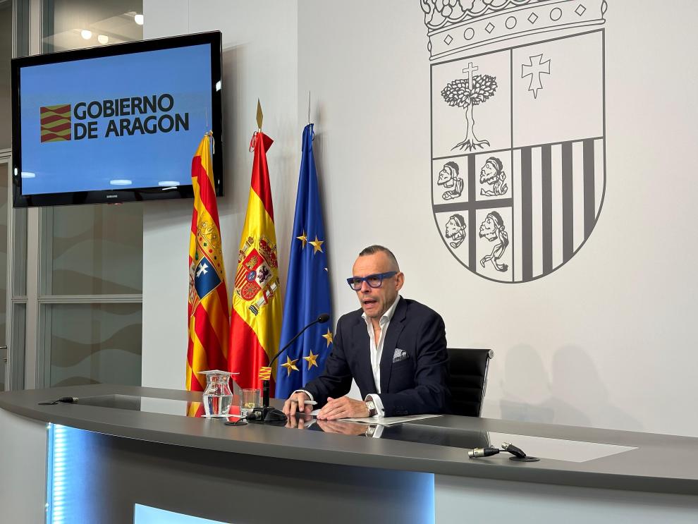 El director general de Cultura, Pedro Olloqui, este martes en rueda de prensa en el Edificio Pignatelli.