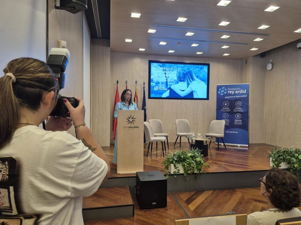 La consejera de Bienestar Social y Familia, durante su intervención