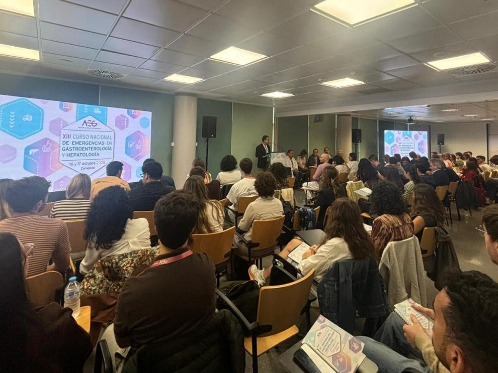 Un momento de la inauguración del curso celebrado en el aulario docente del Hospital Universitario Miguel Servet de Zaragoza