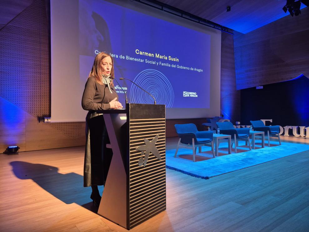 La consejera de Bienestar Social y Familia, Carmen Susín, en el acto.