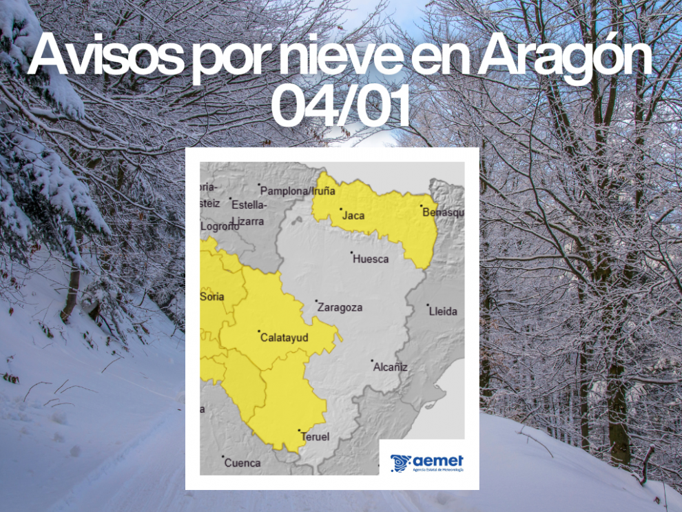 Avisos por nieve en Aragón 04/01