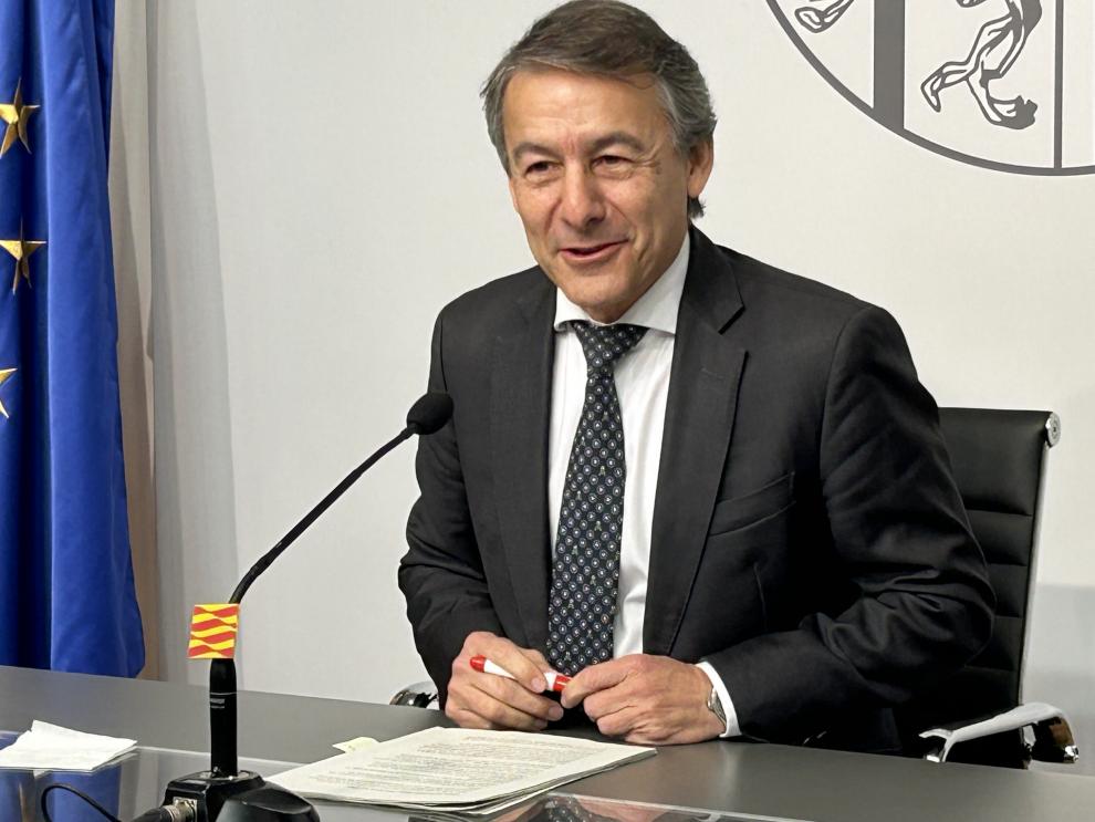 Javier Martínez, en la rueda de prensa