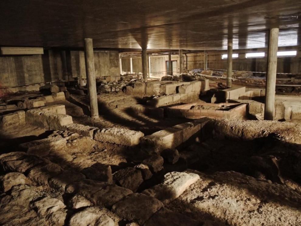 Yacimiento arqueológico del Círculo Católico en Huesca.