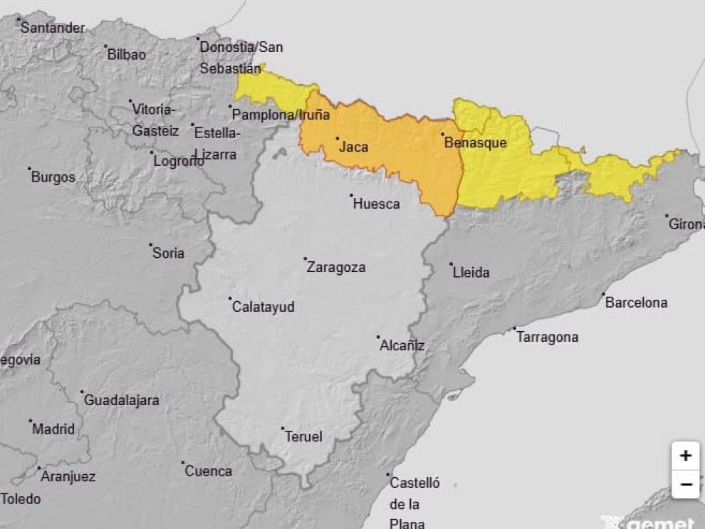 Avisos meteorológicos por nevadas en Aragón para el domingo 25 de enero.