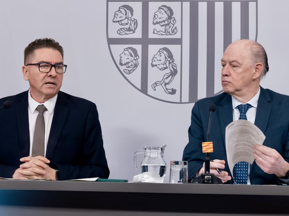 Miguel Ángel Lafuente y Ángel Sanz, en la rueda de prensa