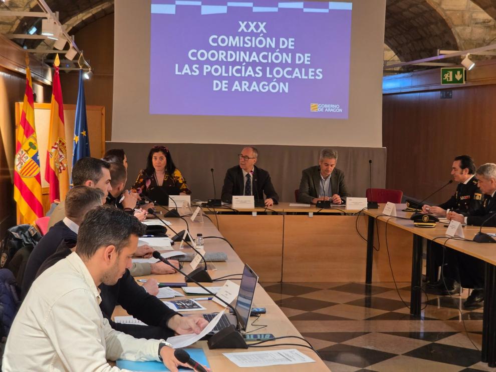 Comisión de Coordinación de Policías Locales celebrada en la sala Hermanos Bayeu.