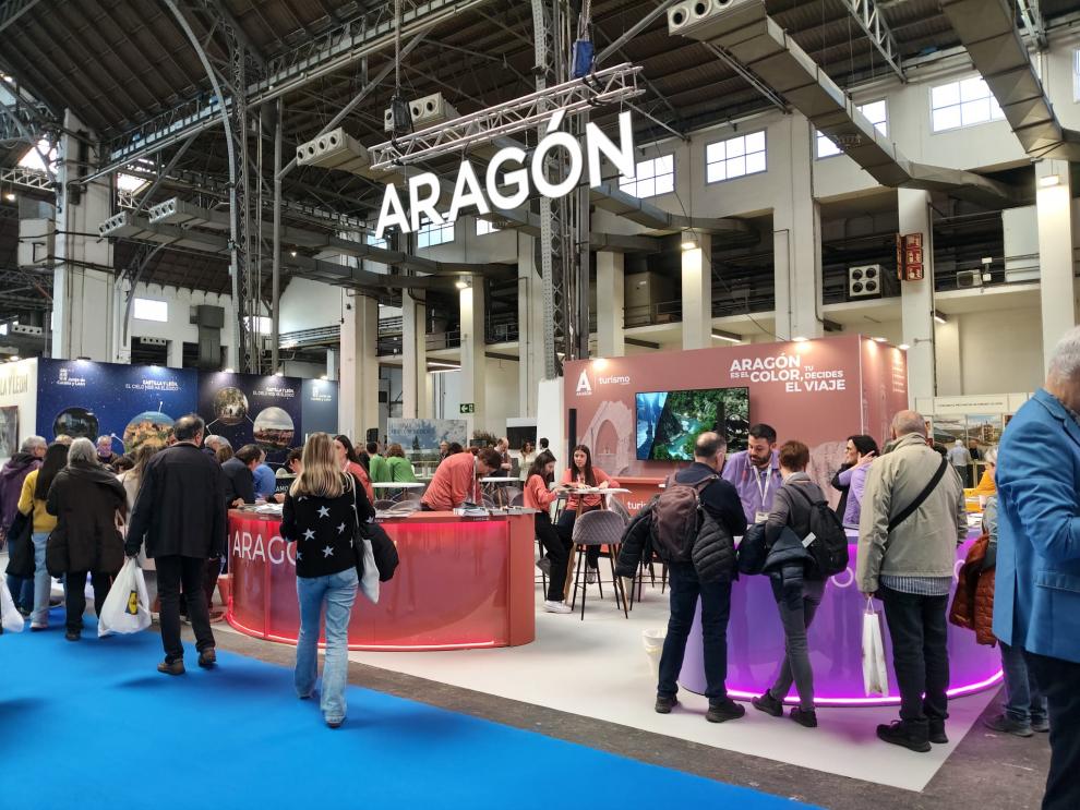 El stand de Aragón en el salón turístico B-Travel que se ha celebrado en Barcelona.
