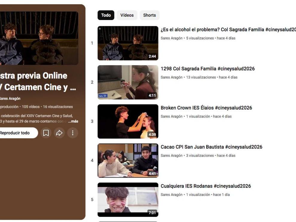 Abierto el plazo para votar el mejor corto online del XXIV Certamen Cine y Salud.