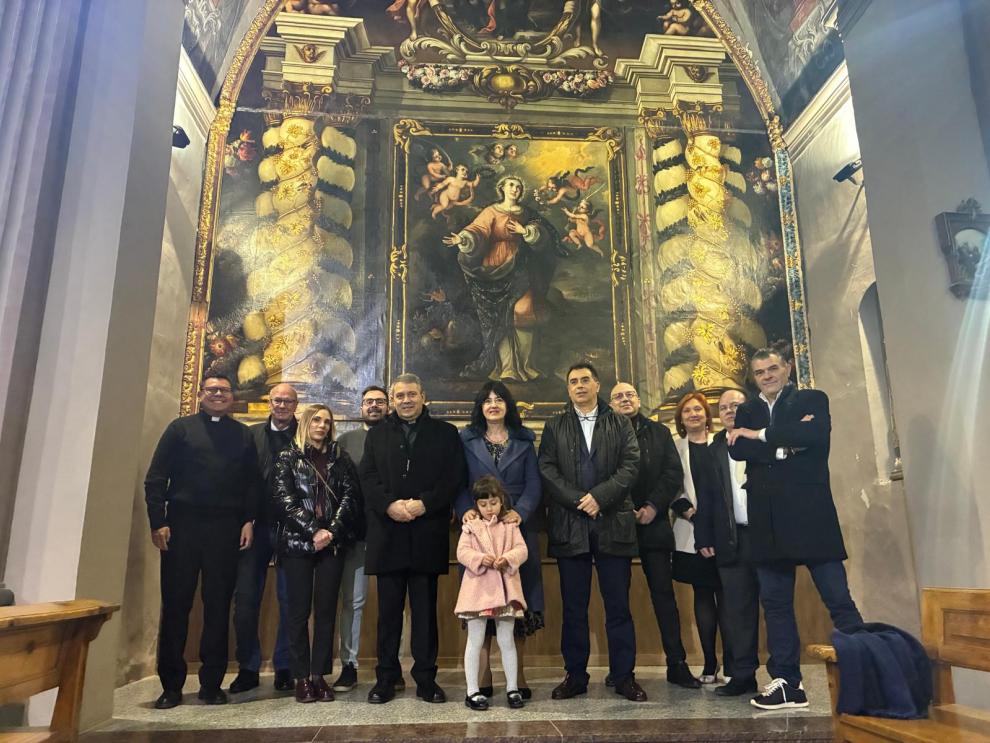 Hoy se ha presentado el resultado de los trabajos de restauración del retablo de Santa Orosia en Illueca.