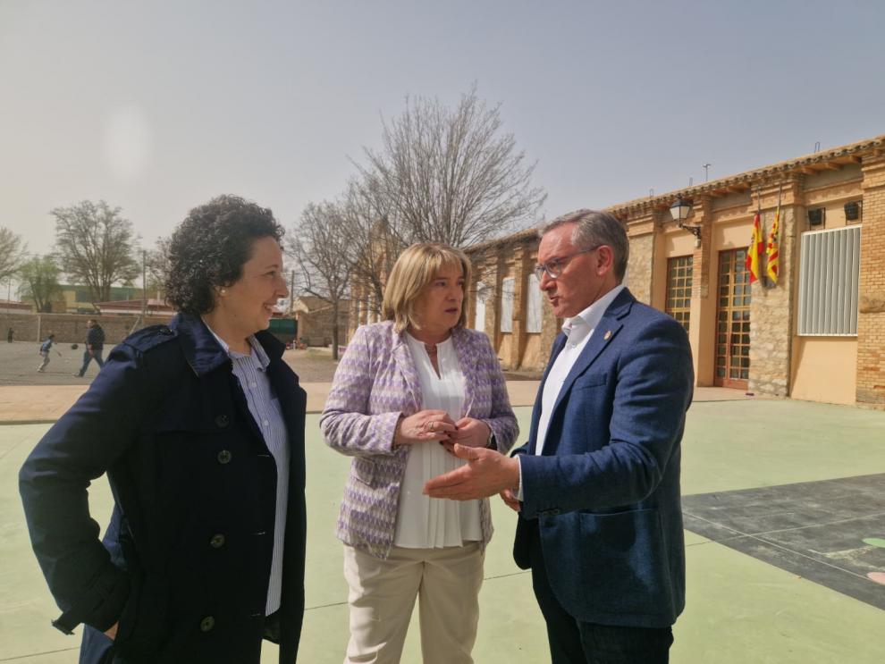 Tomasa Hernández en su visita al colegio.