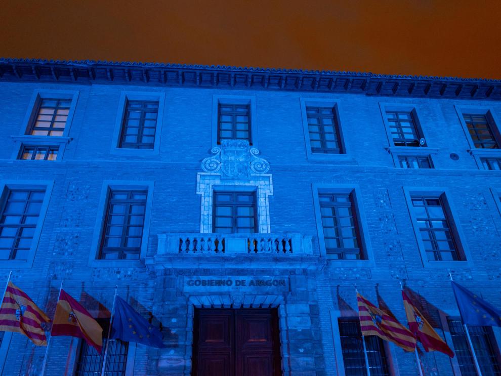 El Edificio Pignatelli, ilumnado de azul por el Día de Europa
