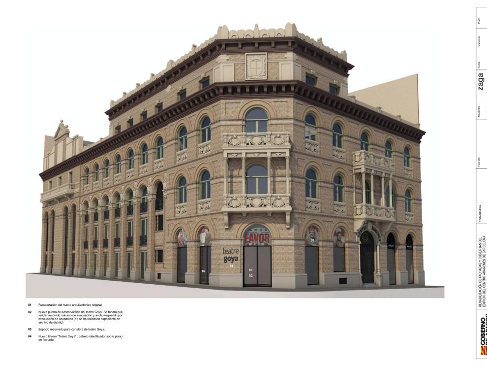 Así será el exterior del centro Aragonés de Barcelona a la finalización de las obras.