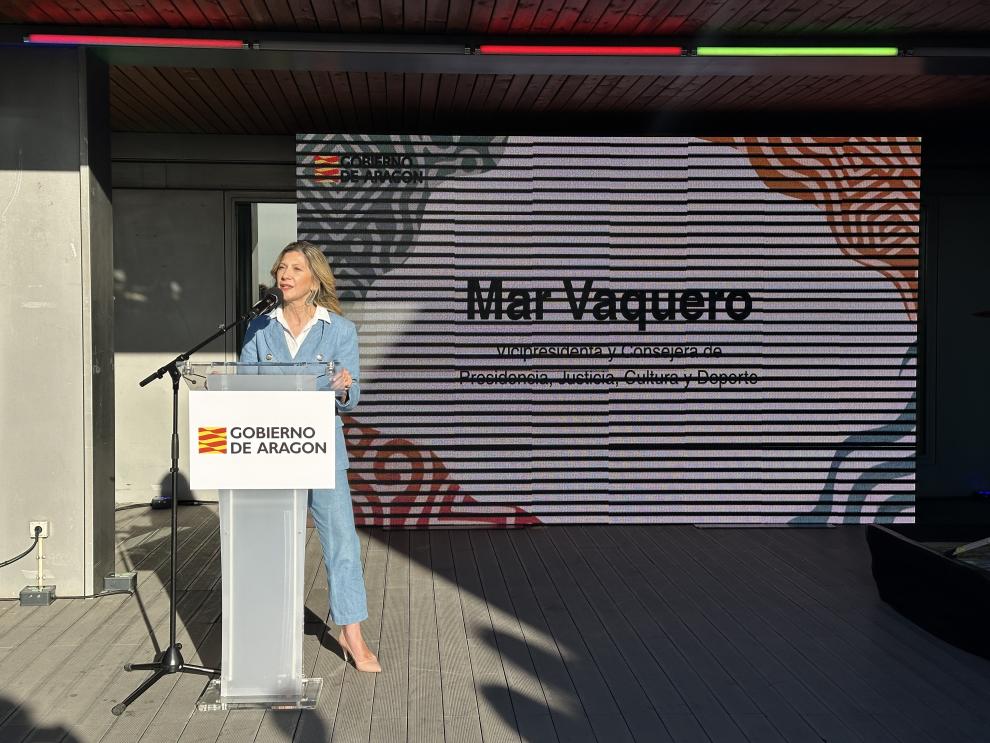 La vicepresidenta Mar Vaquero en la presentación de ‘Aragón conecta culturas’