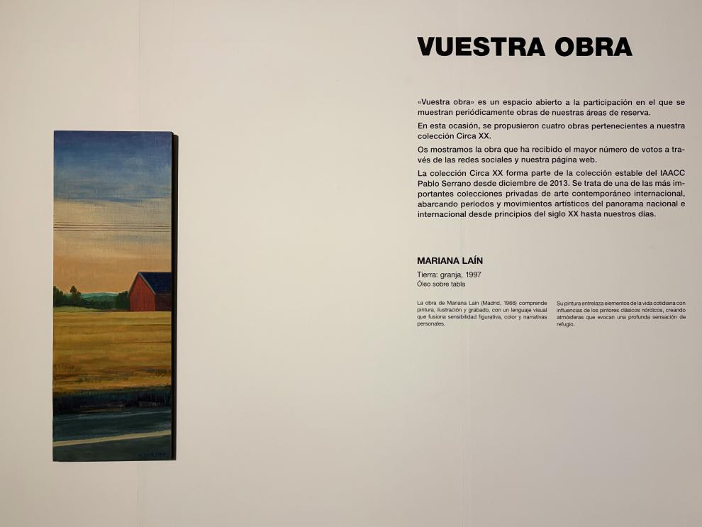 El IAACC Pablo Serrano expone una pintura de Mariana Laín en el espacio ‘Vuestra obra’