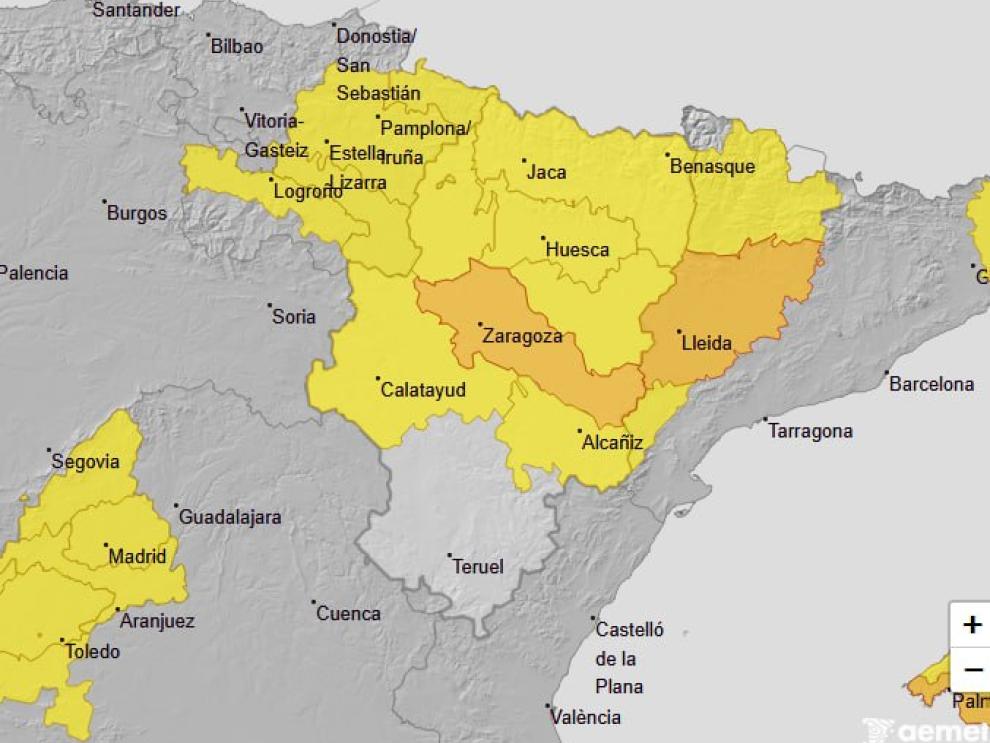 Avisos por temperaturas máximas en Aragón para este sábado, 20 de junio.