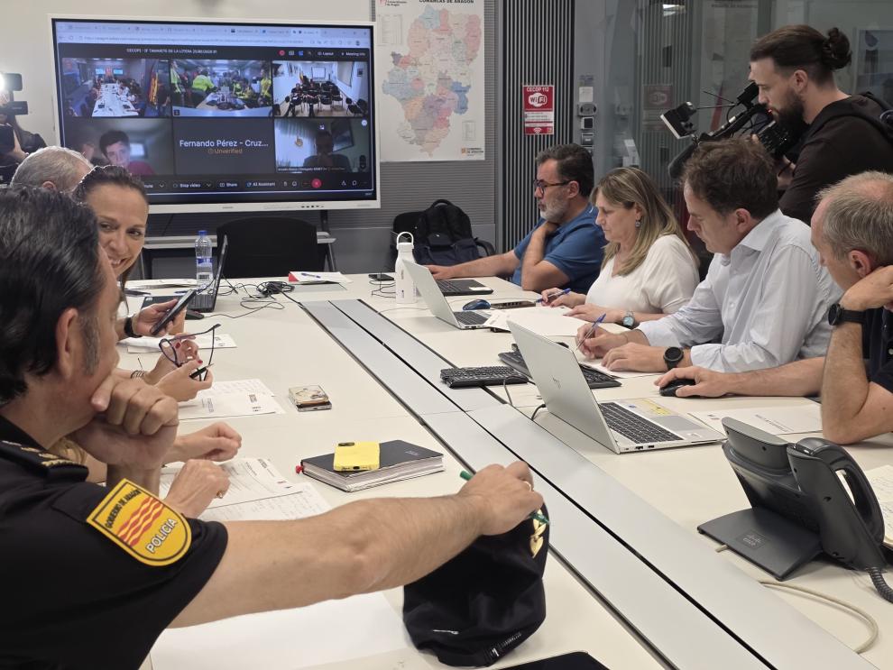 Reunión del CECOPI celebrado esta tarde en la Sala de Crisis del 112.