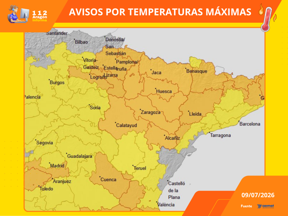 Avisos por altas temperaturas (09/07)