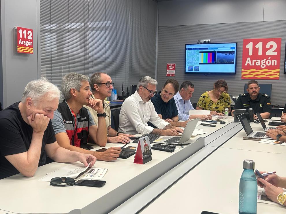 Reunión del CECOPI esta mañana en la sala de crisis del 112.