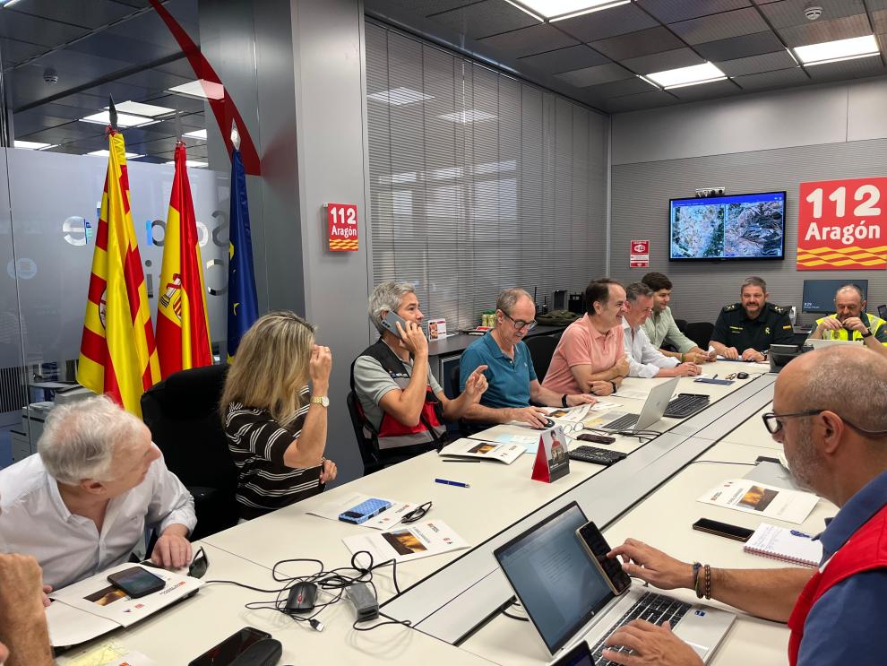 Reunión del CECOPI esta mañana en la sala de crisis del 112.