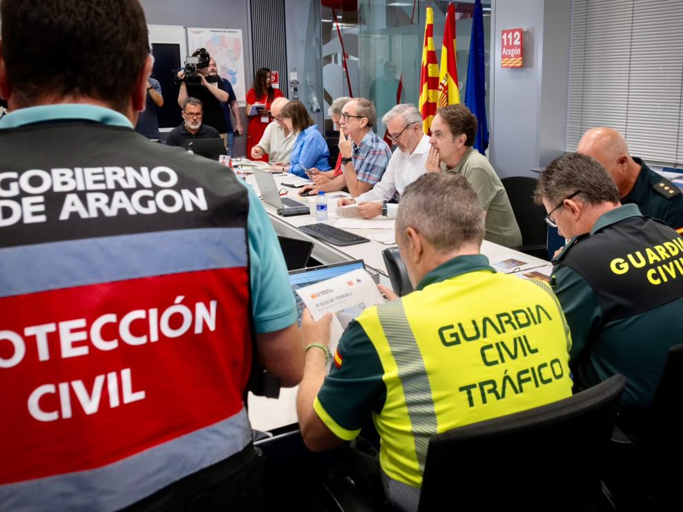 Reunión del CECOPI esta mañana en la Sala de Crisis del 112.