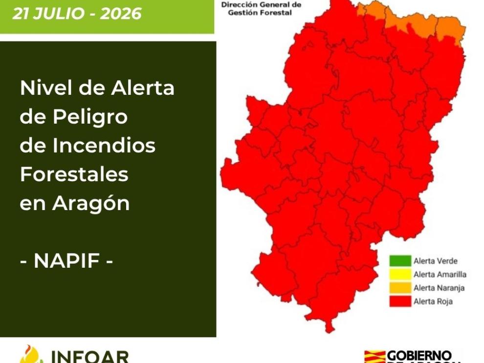 Nivel de Alerta por Riesgo de Incendios Forestales este martes 21 de julio