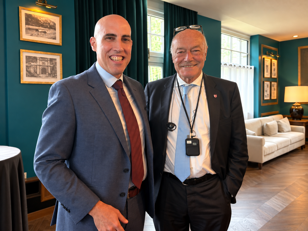 David Sánchez Fraile y el presidente de Nueva Aquitania, Alain Rousset.