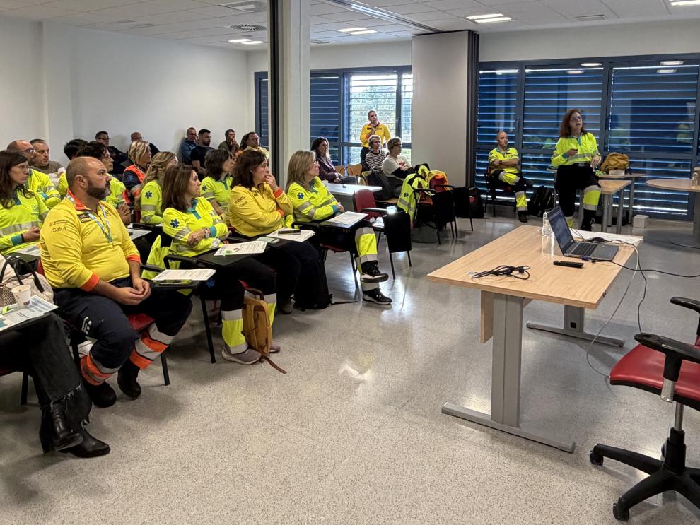 Un momento de la jornada que se ha desarrollado esta mañana en Fraga.